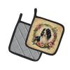 English Springer Spaniel and Flowers Pair of Pot Holders Kitchen Heat Resistant Pot Holders Sets Oven Hot Pads for Cooking Baking BBQ, 7 1/2 x 7 1/2