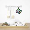 Boston Terrier Hippie Dawg Pair of Pot Holders Kitchen Heat Resistant Pot Holders Sets Oven Hot Pads for Cooking Baking BBQ, 7 1/2 x 7 1/2