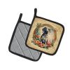 Weimaraner and Flowers Pair of Pot Holders Kitchen Heat Resistant Pot Holders Sets Oven Hot Pads for Cooking Baking BBQ, 7 1/2 x 7 1/2