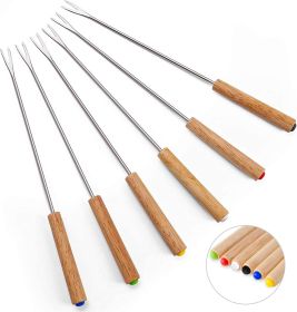 Set of 6 Stainless Steel Fondue Forks
