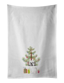 NEW Shih-Tzu Silver Gold and White #1 Christmas Kitchen Towel Set of 2 White Dish Towels Decorative Bathroom Hand towel for Hand, Face, Hair, Yog