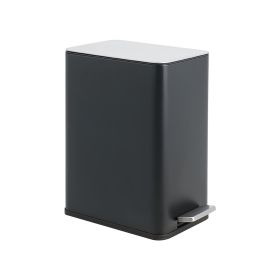 15L/4 Gallon Rectangular Step Trash Can, Stainless Steel Garbage Can with Foot Pedal