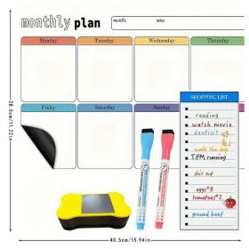 Magnetic Dry Erase Board for Refrigerator - Reusable Kitchen Message Board with Strong Magnet, Easy to Clean for Grocery Lists, Reminders & Famil (Model: C)